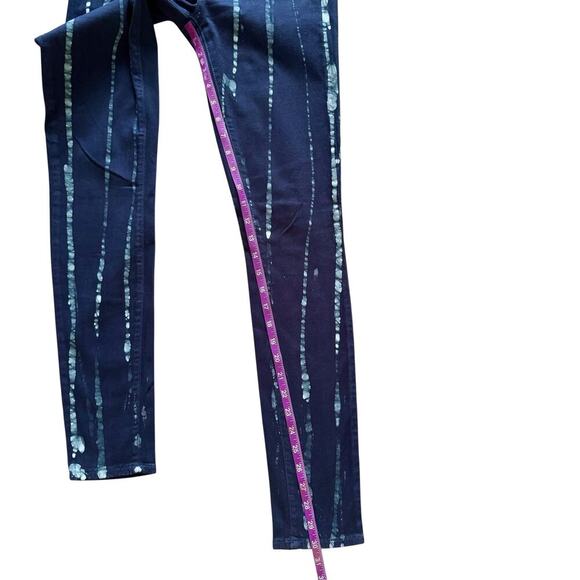 Paige Jeans Womens 27 Blue Verdugo Ultra Skinny Drip Print Stretch Denim Pants - Picture 5 of 14